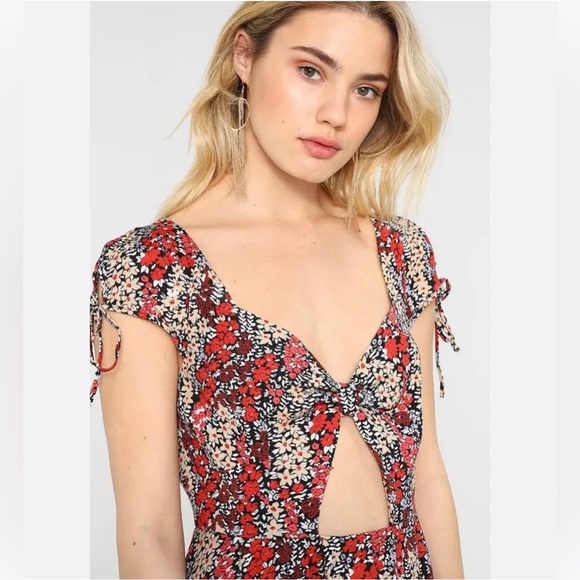 {FREE PEOPLE} Miss Right Floral Cut Out Mini Dress - Picture 3 of 5